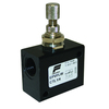 Flow restrictor unidirectional in-line anodised aluminium G1/2"